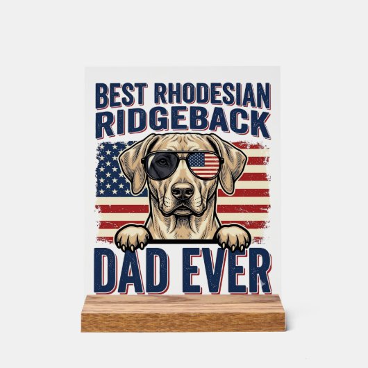 Bester Rhodesian Ridgeback-Vater aller Zeiten Vint Acrylschild (Vorderseite)