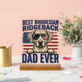 Bester Rhodesian Ridgeback-Vater aller Zeiten Vint Acrylschild (Hochzeit)