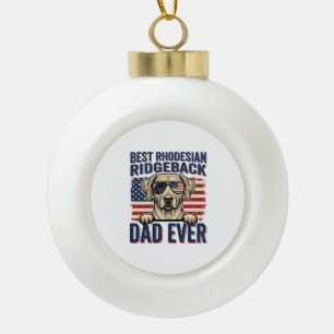 Bester Rhodesian Ridgeback-Vater Aller Zeiten Vint Keramik Kugel-Ornament
