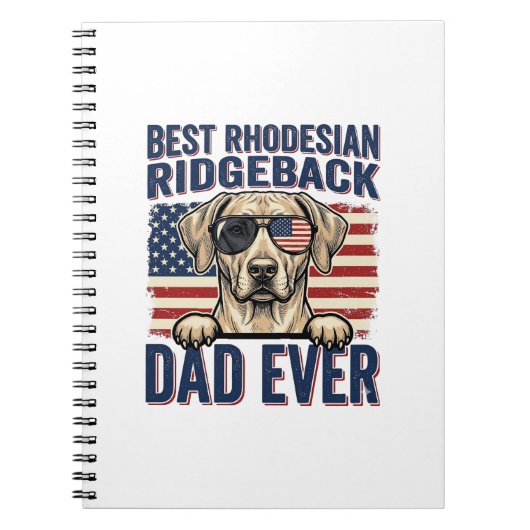 Bester Rhodesian Ridgeback-Vater Aller Zeiten Vint Notizblock (Vorderseite)