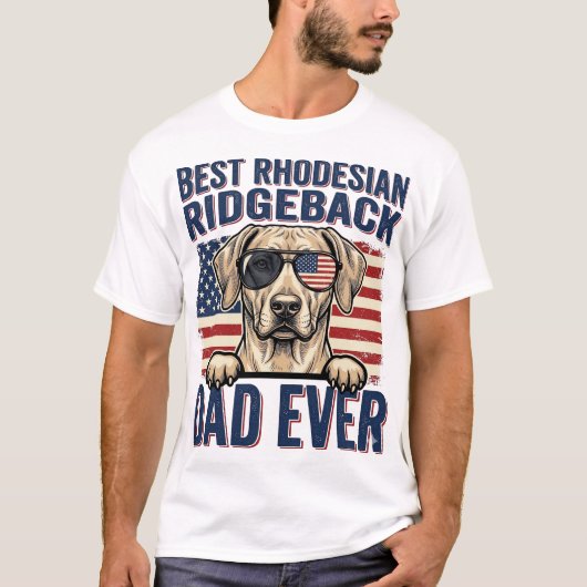 Bester Rhodesian Ridgeback-Vater Aller Zeiten Vint T-Shirt (Vorderseite)