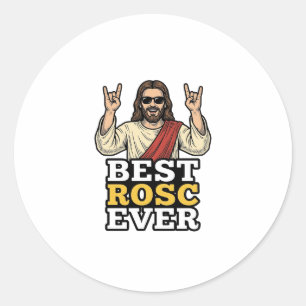 Bester Rosc Aller Zeiten Vintage Rock Hand Religiö Runder Aufkleber
