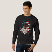 Bester Rottweiler Hund Vater Niedlich US-Flagge Ha Sweatshirt (Vorne ganz)