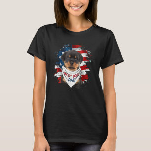 Bester Rottweiler Hund Vater Niedlich US-Flagge Ha T-Shirt