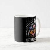 Bester Rottweiler-Vater je amerikanischer Flaggenh Kaffeetasse (VorderseiteRechts)