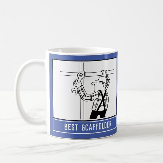Bester Scaffolder Cartoon mit Name Choice. Kaffeetasse (Links)