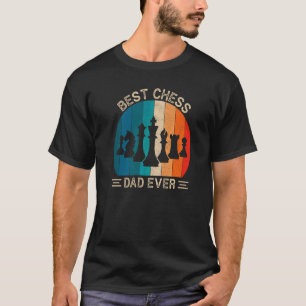 Bester Schachspieler Vater je Retro Schach Grafik  T-Shirt
