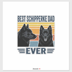 Bester Schipperke-Vater aller Zeiten Retro-Hund-Ve Aufkleber