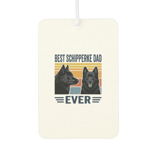 Bester Schipperke-Vater aller Zeiten Retro-Hund-Ve Autolufterfrischer (Vorderseite)