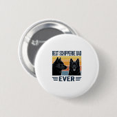 Bester Schipperke-Vater Aller Zeiten Retro-Hund-Ve Button (Vorne & Hinten)
