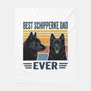 Bester Schipperke-Vater aller Zeiten Retro-Hund-Ve Fleecedecke