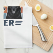 Bester Schipperke-Vater aller Zeiten Retro-Hund-Ve Geschirrtuch (Viertel Falte)