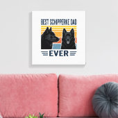 Bester Schipperke-Vater aller Zeiten Retro-Hund-Ve Leinwanddruck (Insitu (Wohnzimmer))