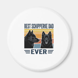 Bester Schipperke-Vater aller Zeiten Retro-Hund-Ve Magnet