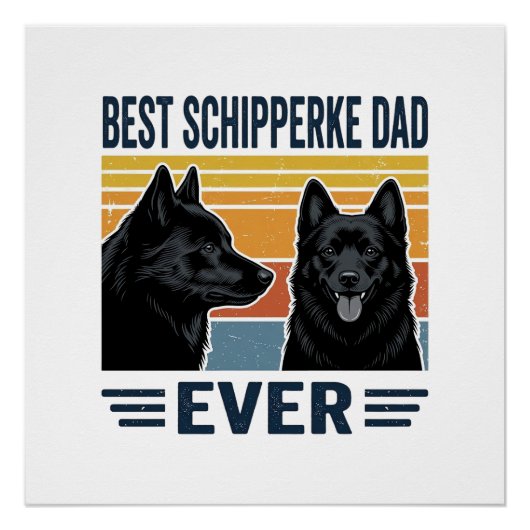 Bester Schipperke-Vater Aller Zeiten Retro-Hund-Ve Poster (Vorderseite)