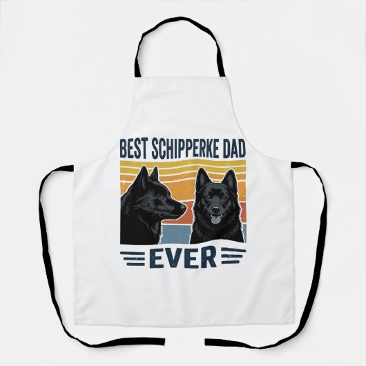 Bester Schipperke-Vater aller Zeiten Retro-Hund-Ve Schürze (Vorderseite)