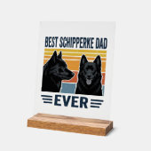 Bester Schipperke-Vater Aller Zeiten Retro-Hunde-V Acrylschild (Winkel)