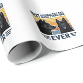 Bester Schipperke-Vater Aller Zeiten Retro-Hunde-V Geschenkpapier (Rolleneckpunkt)