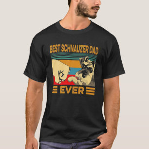 Bester Schnauzer Vater je Retro Vintager Hund Love T-Shirt