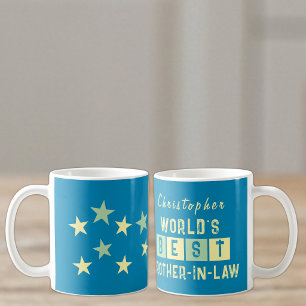 Bester Schwager der Welt Name Sterne blau Kaffeetasse