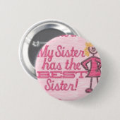 bester Schwester-Spaß Button (Vorne & Hinten)