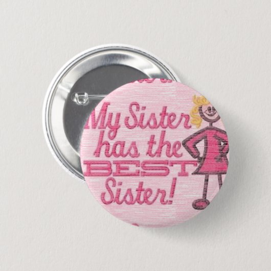 bester Schwester-Spaß Button (Vorne & Hinten)