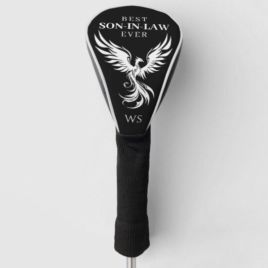 Bester Schwiegersohn Rising Phoenix Monogramm Init Golf Headcover (Vorderseite)