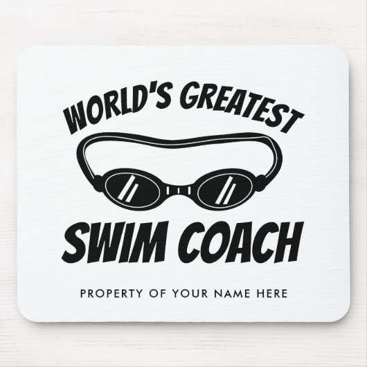 Bester Schwimmtrainer der Welt Custom Mousepad (Vorne)