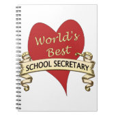 Bester Sekretär der Welt Schul Notizblock (Vorderseite)
