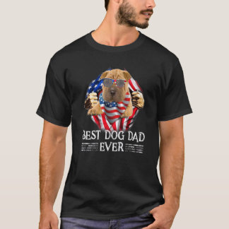 Bester Shar Pei Vater je amerikanische Flagge 4. J T-Shirt