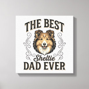 Bester Sheltie-Vater Aller Zeiten Vintage-Hundelie Leinwanddruck
