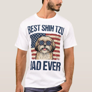 Bester Shih Tzu-Vater Aller Zeiten Patriotischer H T-Shirt