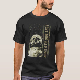 Bester Shih Tzu Vater je Camouflage American Flag T-Shirt