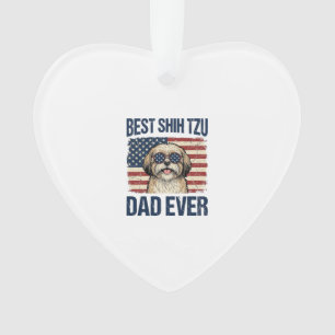 Bester Shih Tzu-Vater überhaupt Patriotischer Hund Ornament