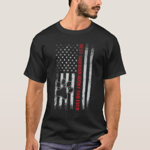 Bester Siberian Husky-Vater überhaupt Usa-Flagge V T-Shirt