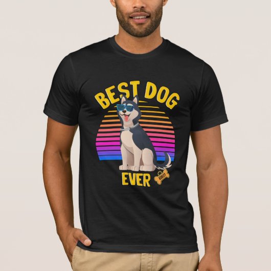 Bester sibirischer Husky-Hund je Retro T-Shirt (Vorderseite)