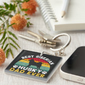 Bester sibirischer Husky-Vater je, Vatertag Schlüsselanhänger (Vorderseite rechts)