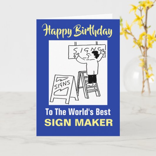 Bester Sign Writer oder Sign Maker Karte (Gelbe Blume)