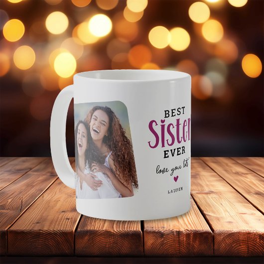 Bester SISTER je 2 Foto Niedliches Geschenk Kaffeetasse