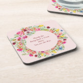 Bester Sister-Untersetzer mit Blumenkranz Getränkeuntersetzer (Linke Seite)