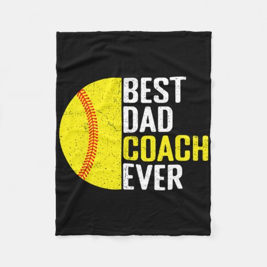 Bester Softll Dad Coach Ever Lustig Retro Softll D Fleecedecke (Vorderseite)