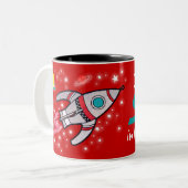"Bester Sohn im Universum" aquamarine Tasse (Vorderseite Links)