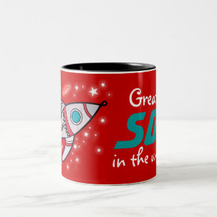 "Bester Sohn im Universum" aquamarine Tasse