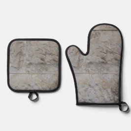 Bester Solid Color Silver Quiltierte Wärmeschutz Ofenhandschuh & Topflappen-Set