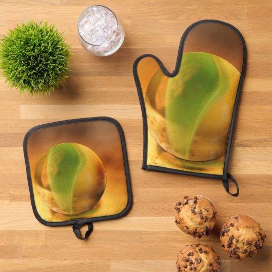 Bester Solid Color Silver Quiltierte Wärmeschutz Ofenhandschuh & Topflappen-Set (Oben Unten)