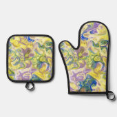 Bester Solid Color Silver Quiltierte Wärmeschutz Ofenhandschuh & Topflappen-Set (Vorderseite)