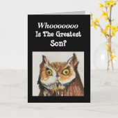 Bester Son Happy Birthday Owl Brown Black Funny Karte (Gelbe Blume)