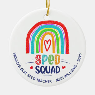 Bester SPED-Lehrer der Welt Modernes Regenbogenher Keramik Ornament