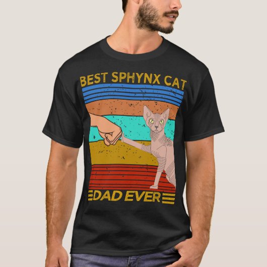 Bester Sphynx Cat Vater je Vintag T-Shirt (Vorderseite)
