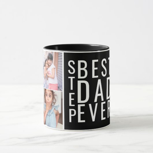 Bester Step-Vater je 6 FotoCollage Personalisiert Tasse (Zentrum)